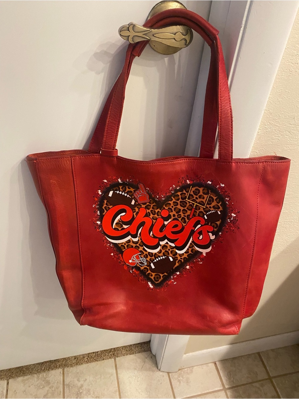 Noonday Collection Red Chiefs Heart Leopard Tote